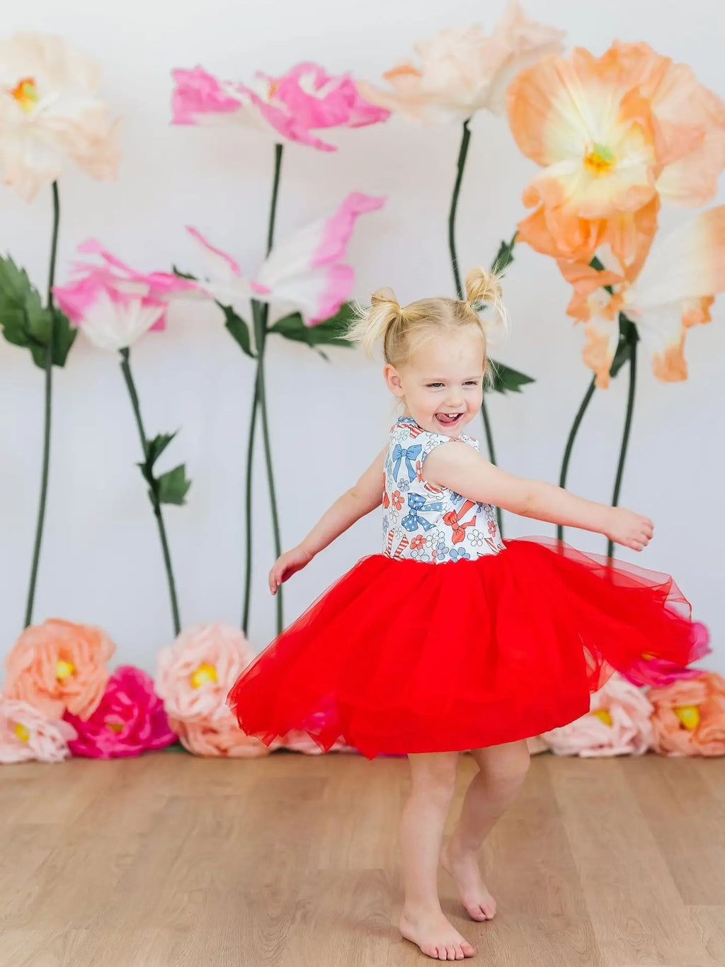 Red, White And Bows Tutu Dress