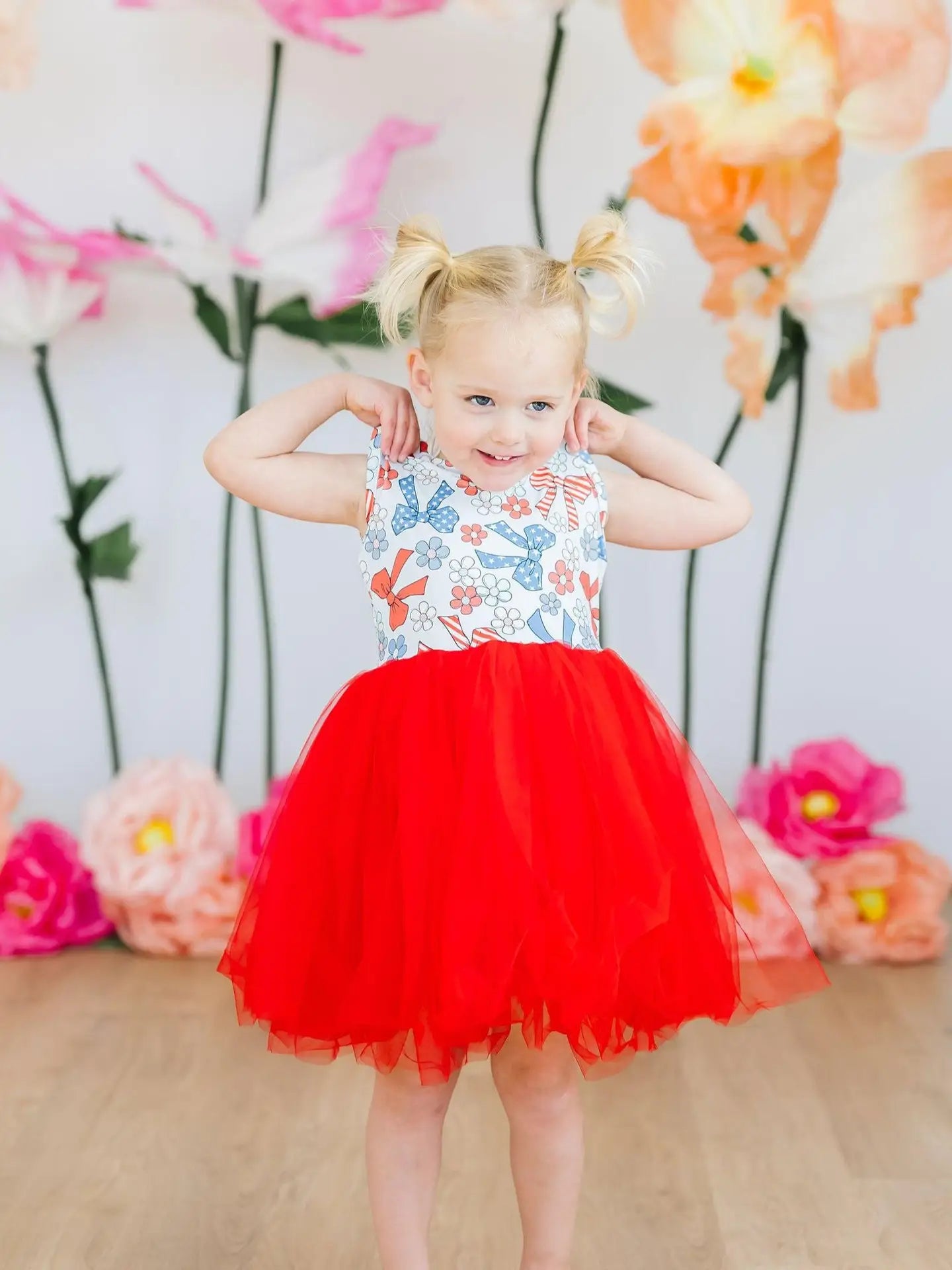Red, White And Bows Tutu Dress