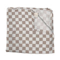 Mocha Check Bamboo Organic Muslin Swaddle Blanket