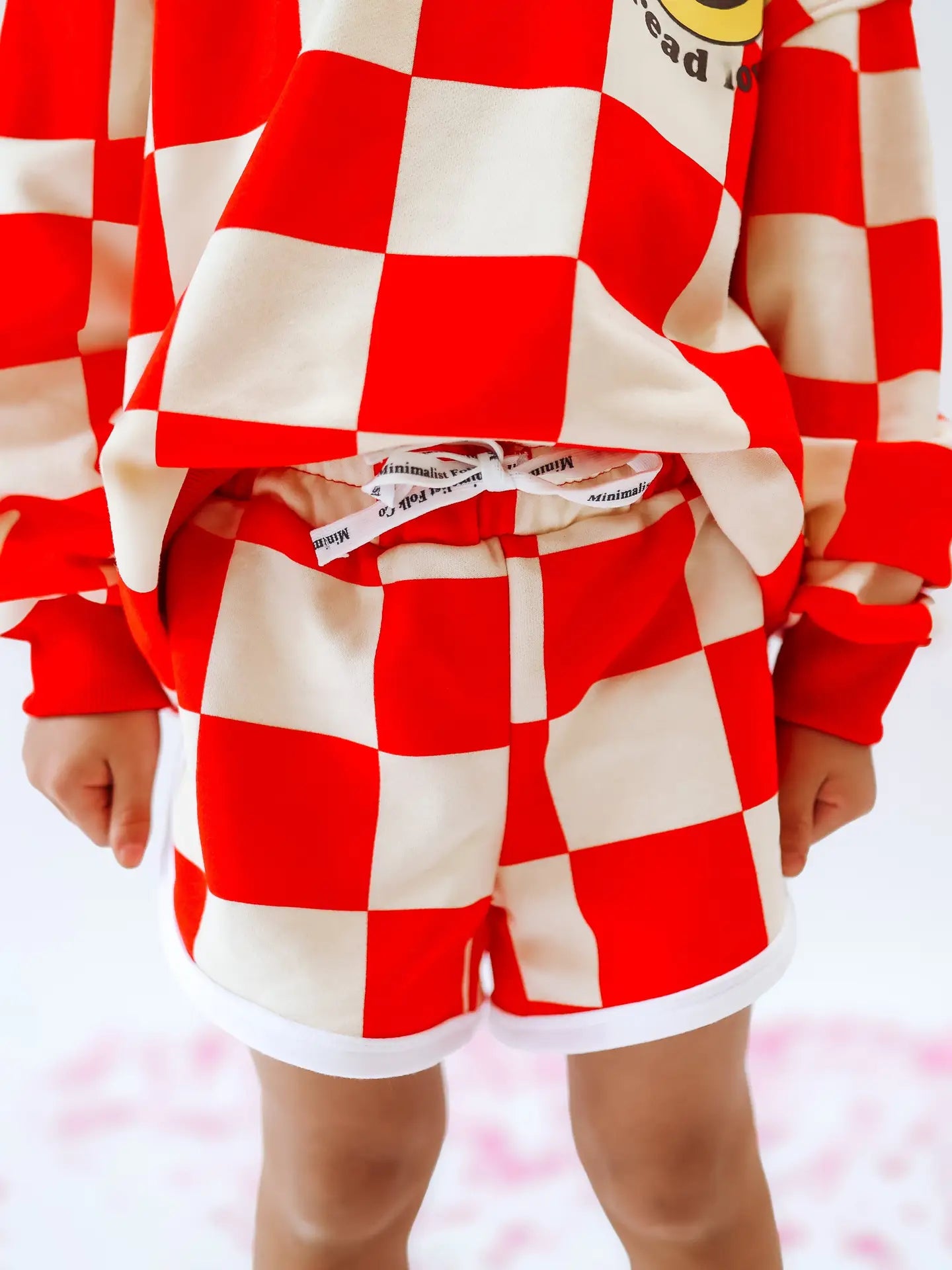 Track Shorts in Checkered Red