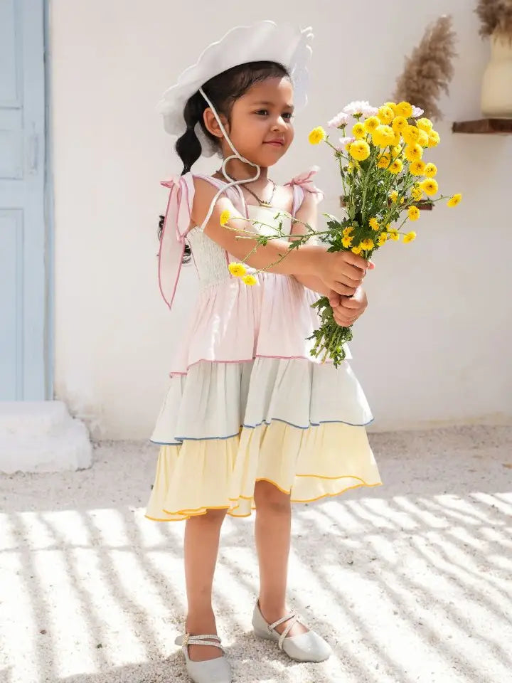 Dreamy Rainbow Ruffle Dress
