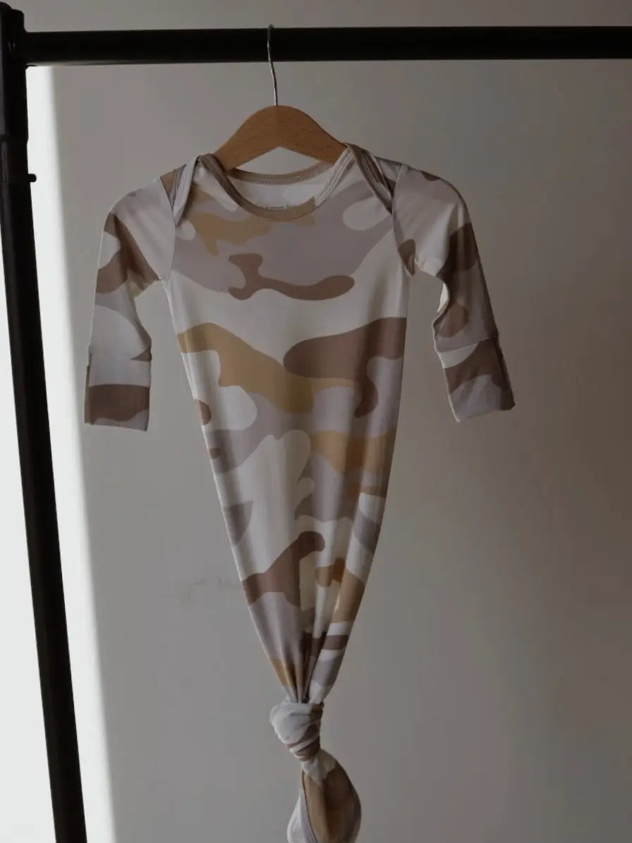 Soft Camo Bamboo Knotted Gown