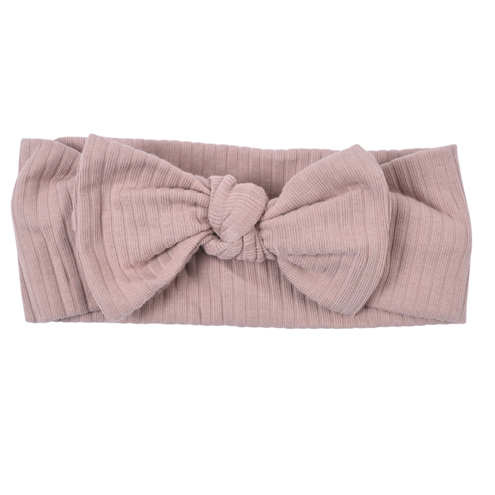 Dusty Mauve Ribbed Bow