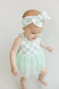 Mint Babe Checkered Headband