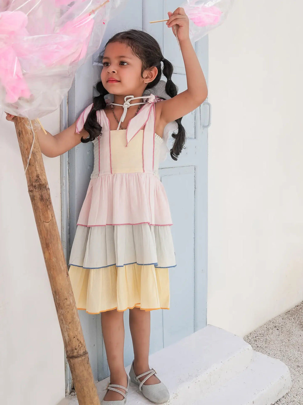 Dreamy Rainbow Ruffle Dress