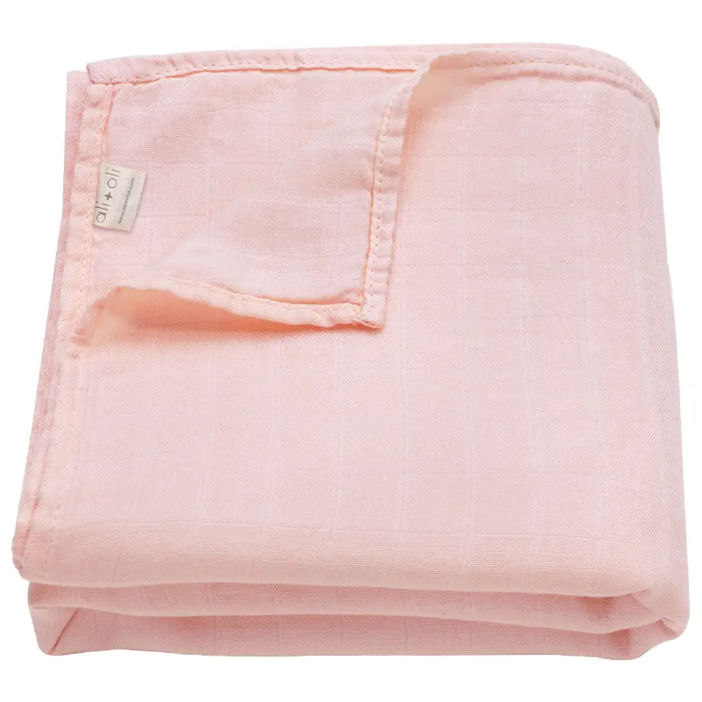 Pink Bamboo Organic Muslin Swaddle Blanket