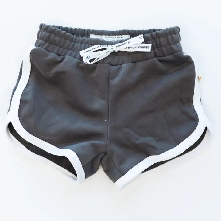 Track Shorts in Charcoal