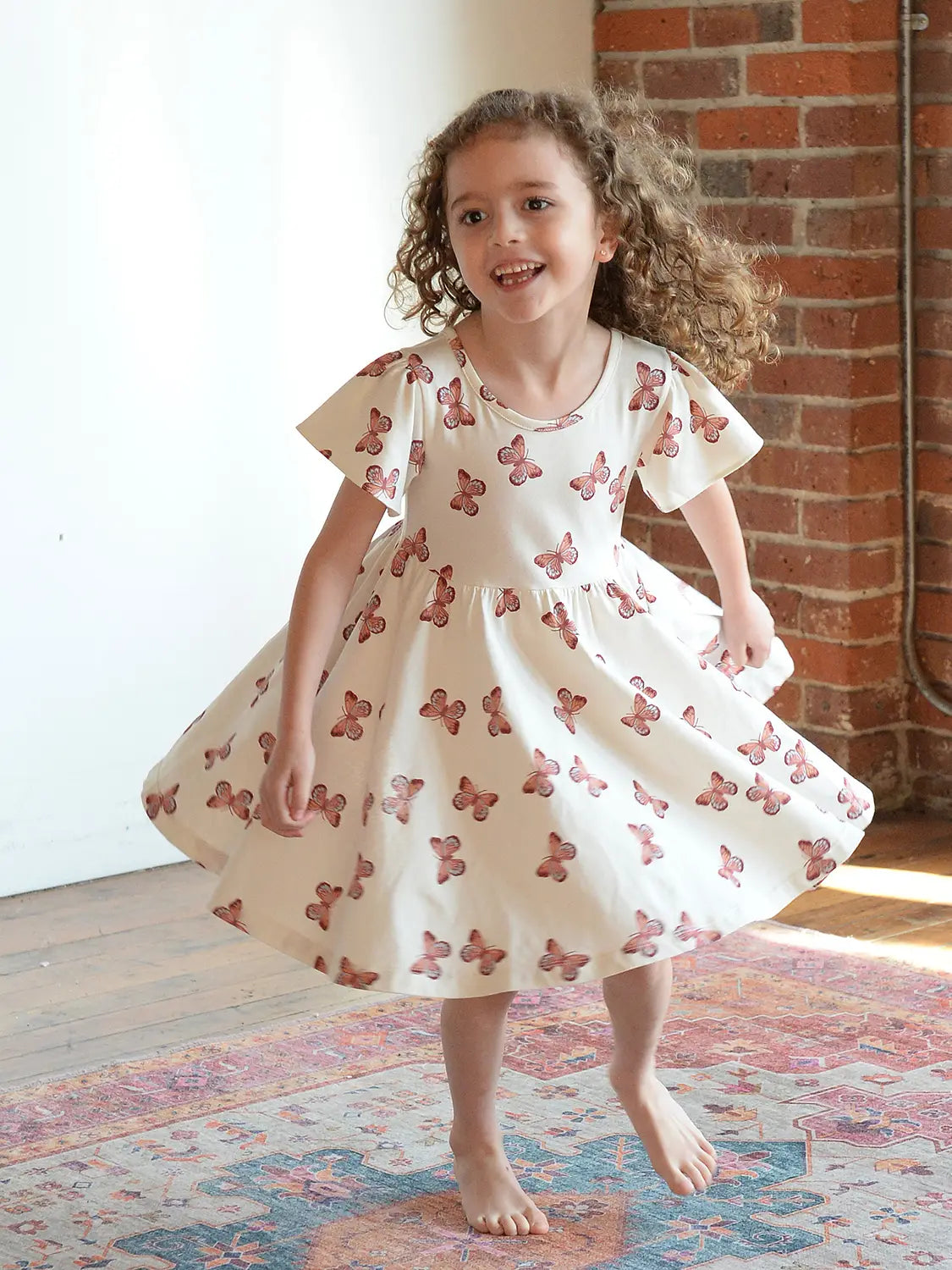Butterfly Away Ruffle Twirl Dress
