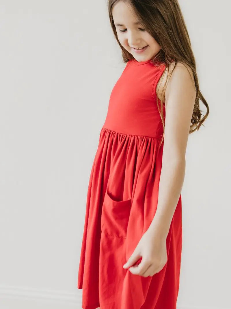 Firecracker Red Pocket Twirl Dress