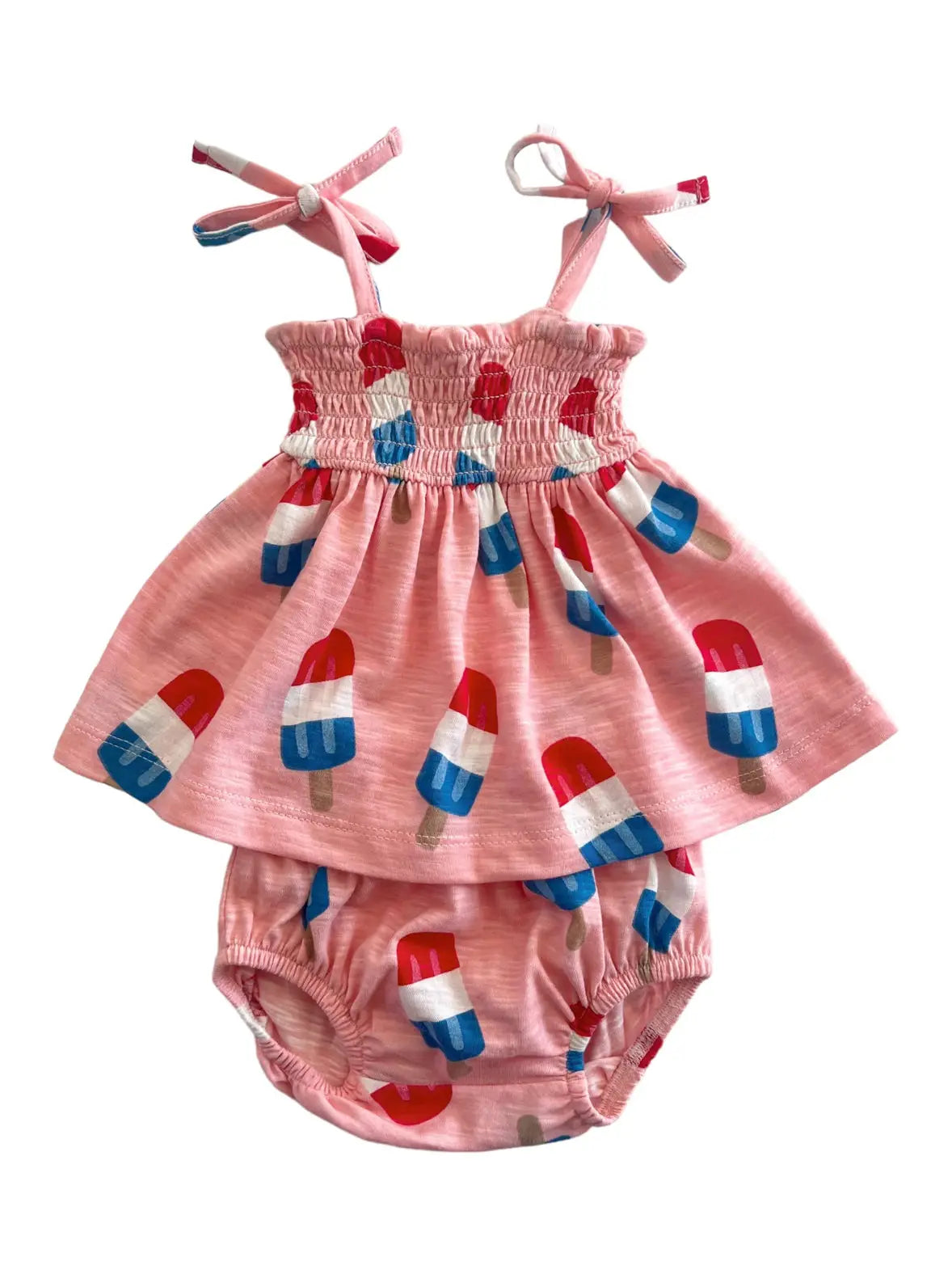 Red White And Cute Smocked Set
