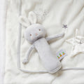 Friendly Chime Bunny Rattle in Gray