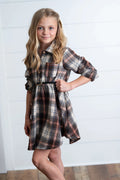 Cozy Plaid Belted Dress