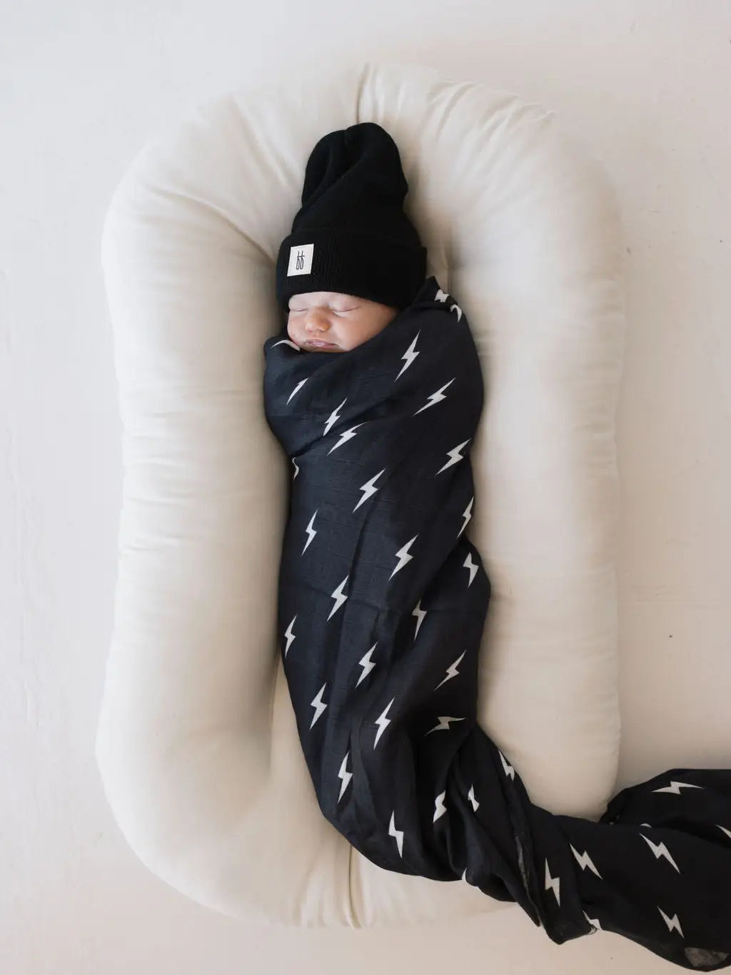 Midnight Bolt Muslin Swaddle