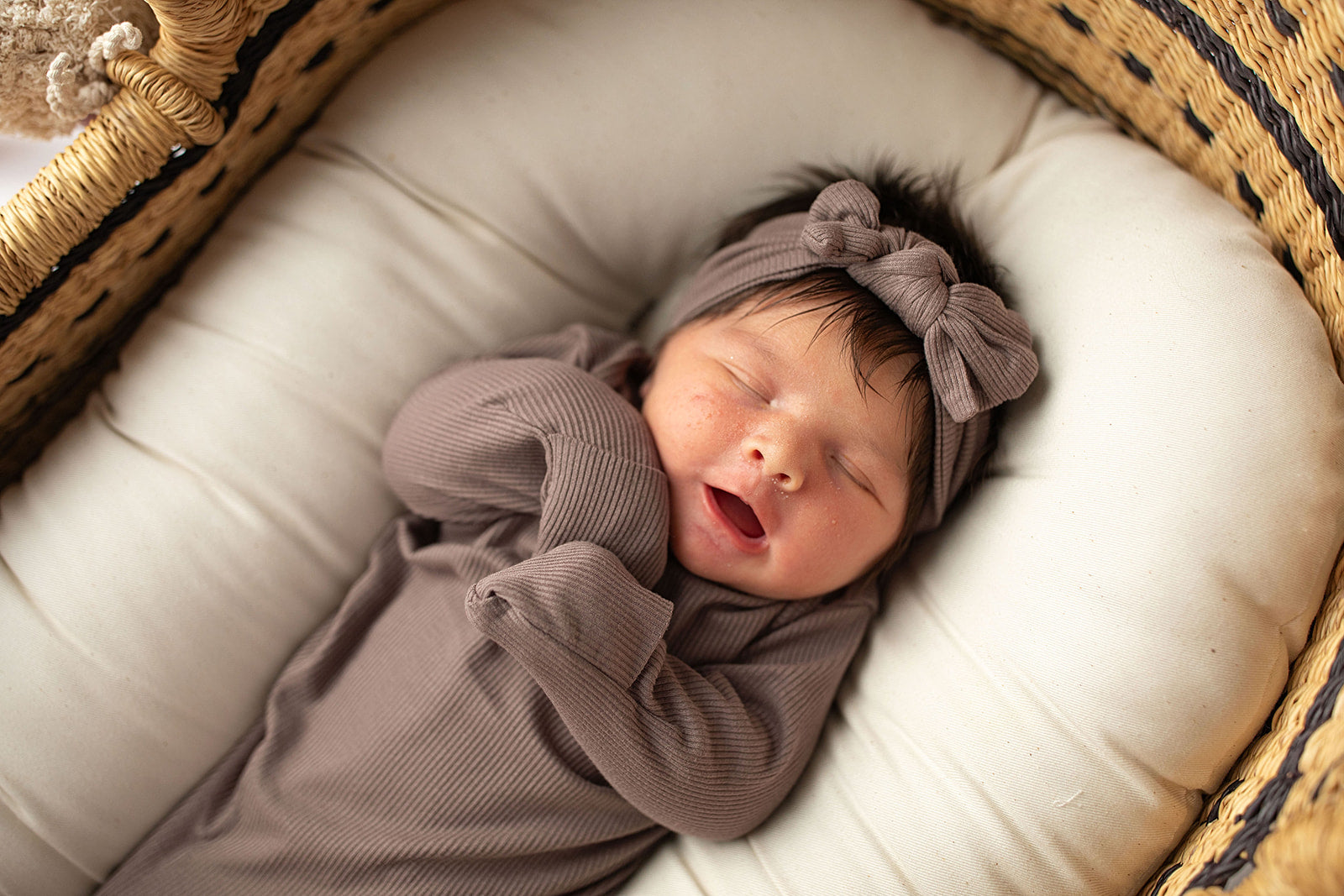 Cocoa Time Ribbed Bow Headband