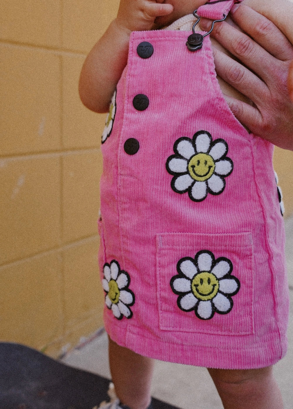 Happy Daze Overall Dress in Pink