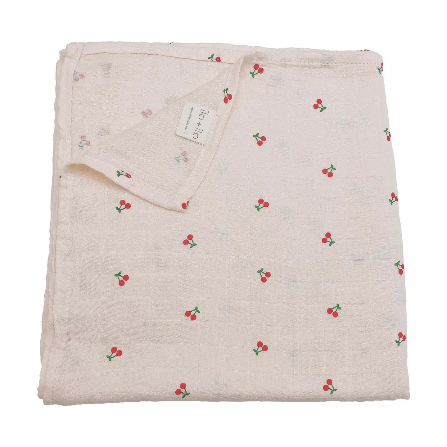 Cherries Bamboo Organic Muslin Swaddle Blanket