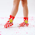 Retro Tube Socks Smile Checkered