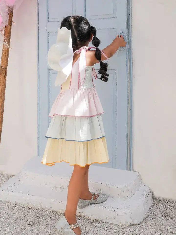 Dreamy Rainbow Ruffle Dress