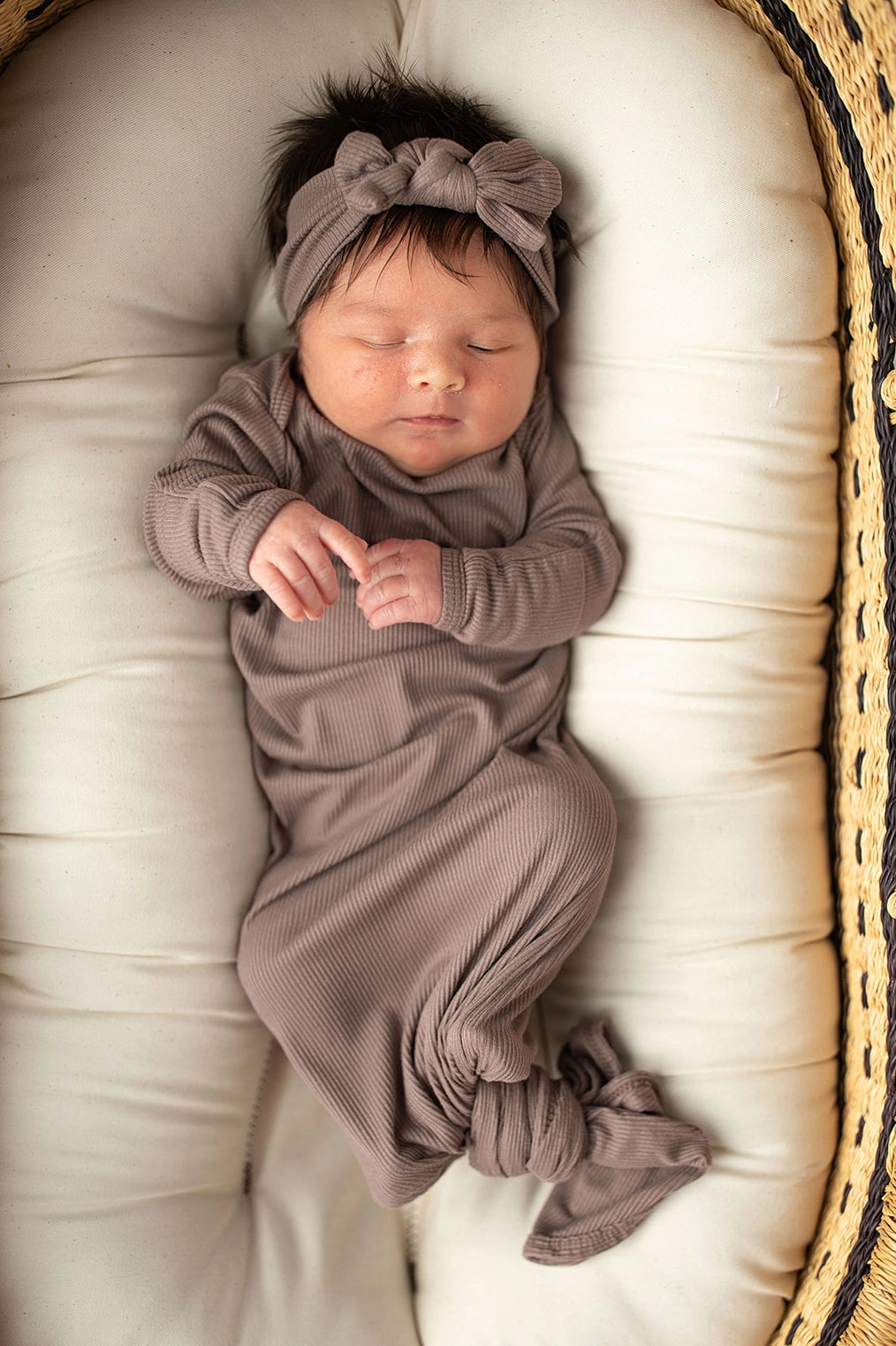 Cocoa Time Ribbed Knotted Gown