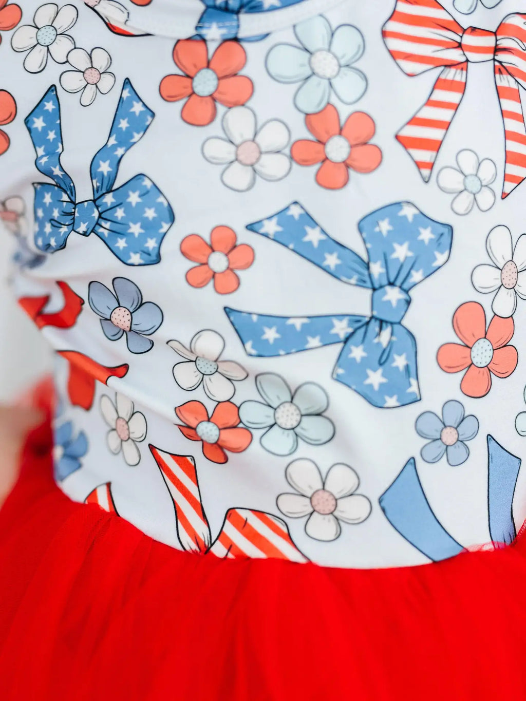 Red, White And Bows Tutu Dress