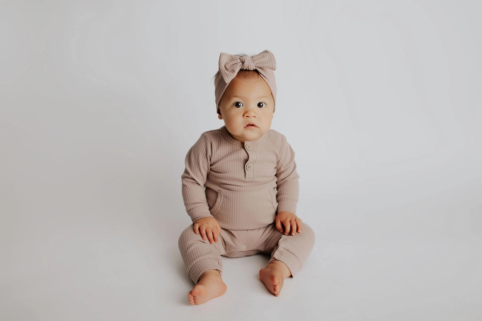 Dusty Mauve Ribbed Playsuit