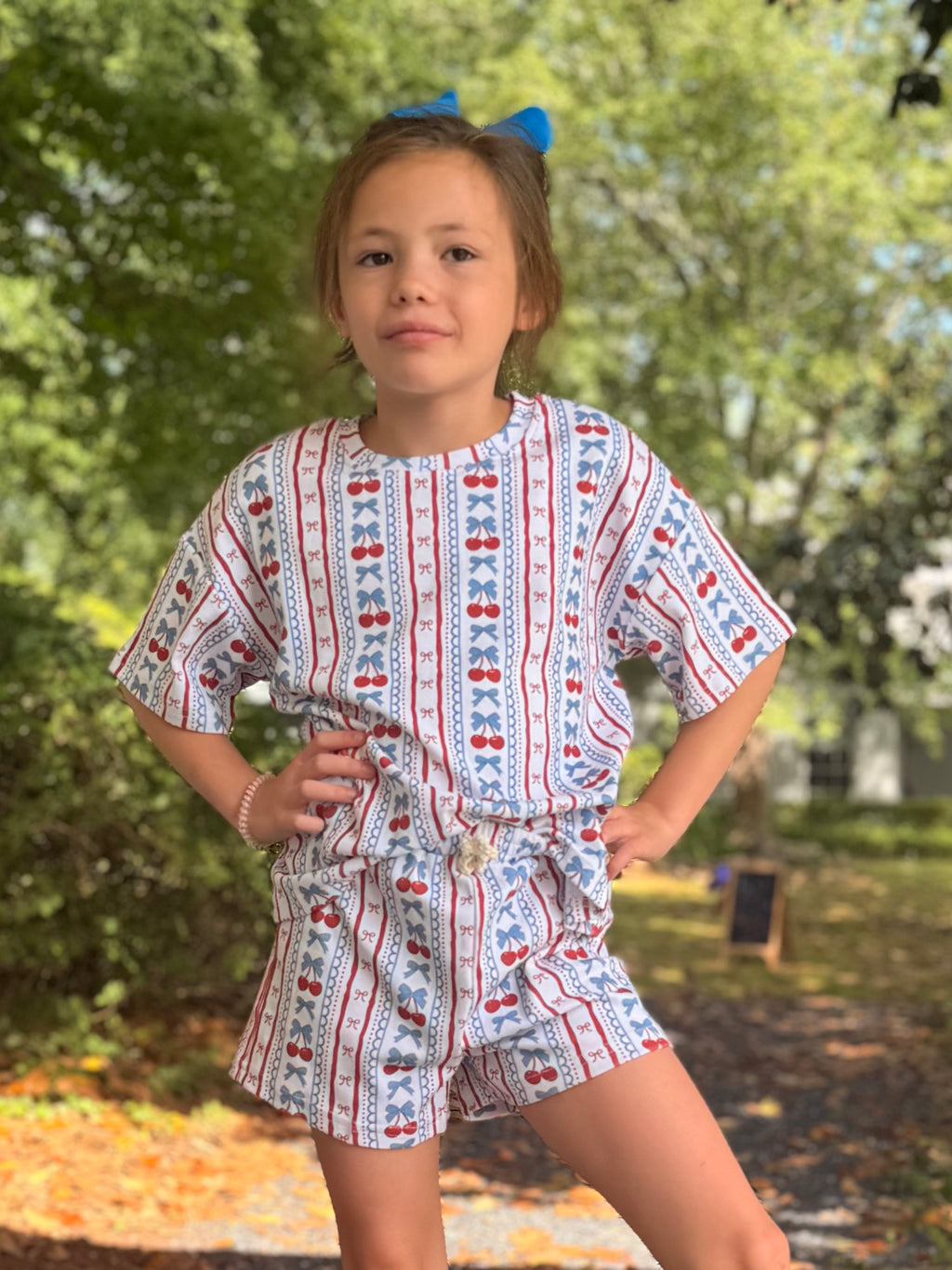 Cherries and Stripes Short Set