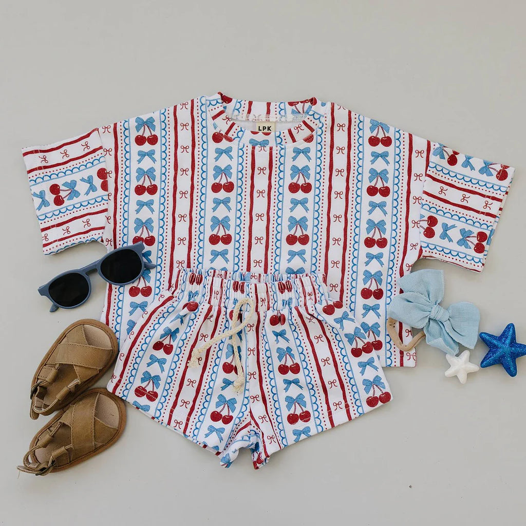 Cherries and Stripes Short Set