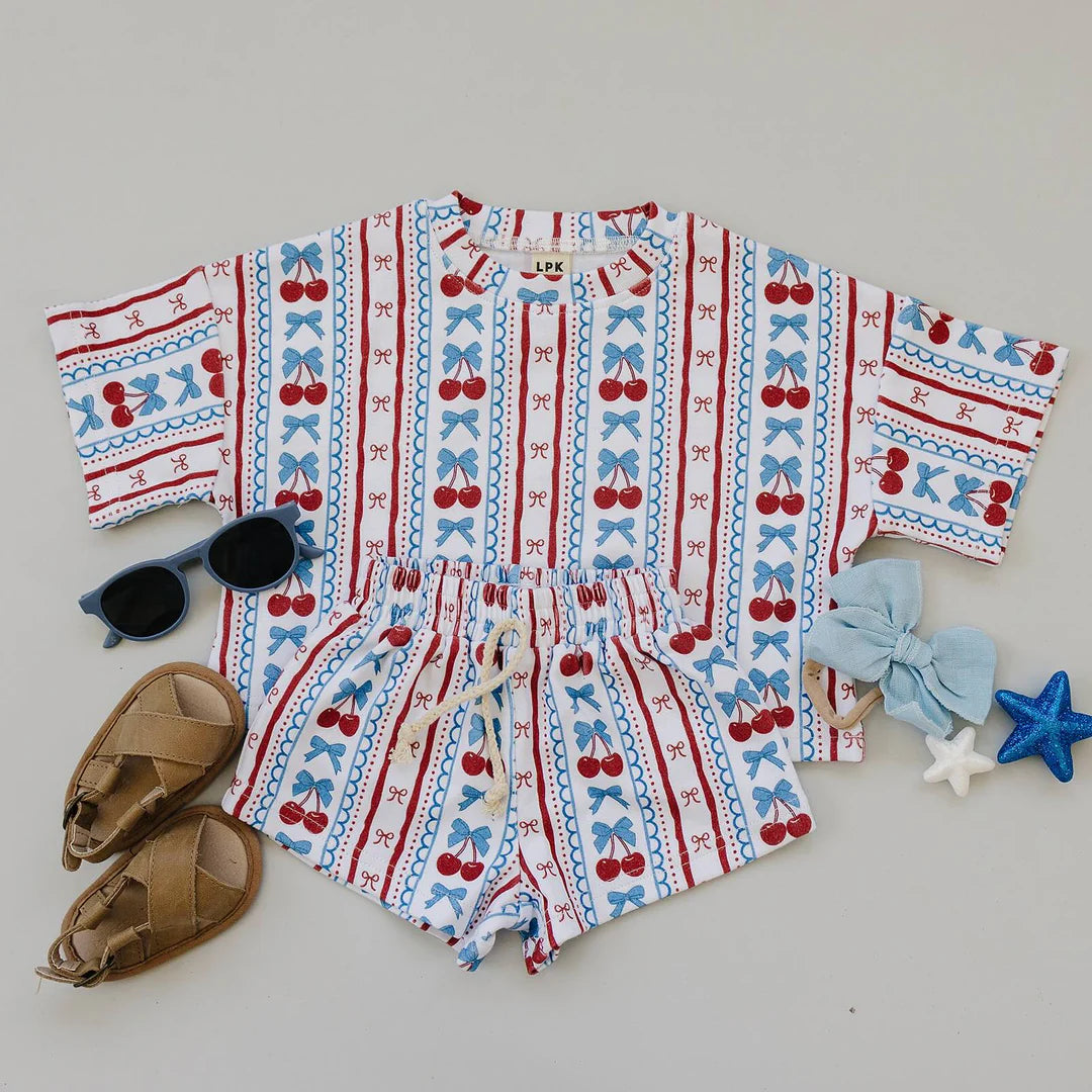 Cherries and Stripes Short Set