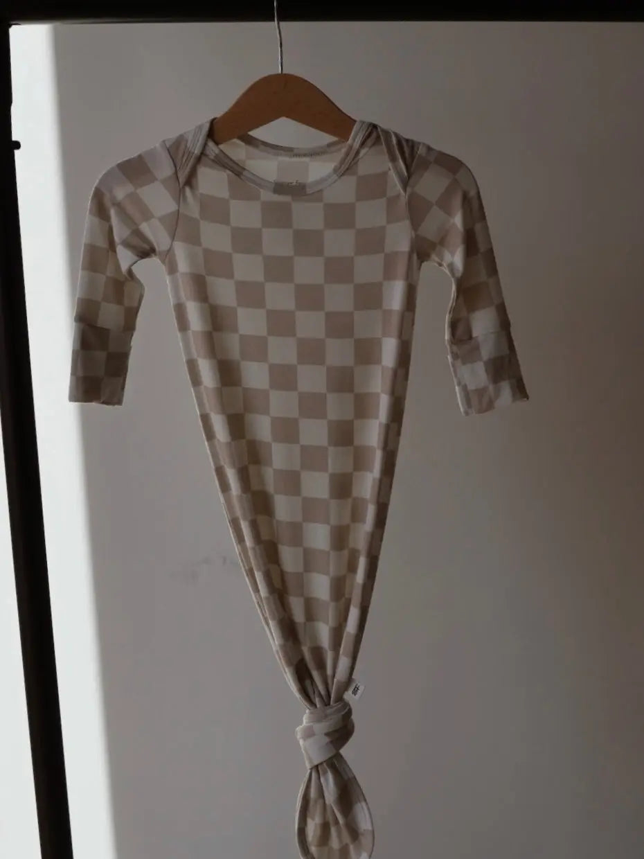Checkerboard Bamboo Knotted Gown
