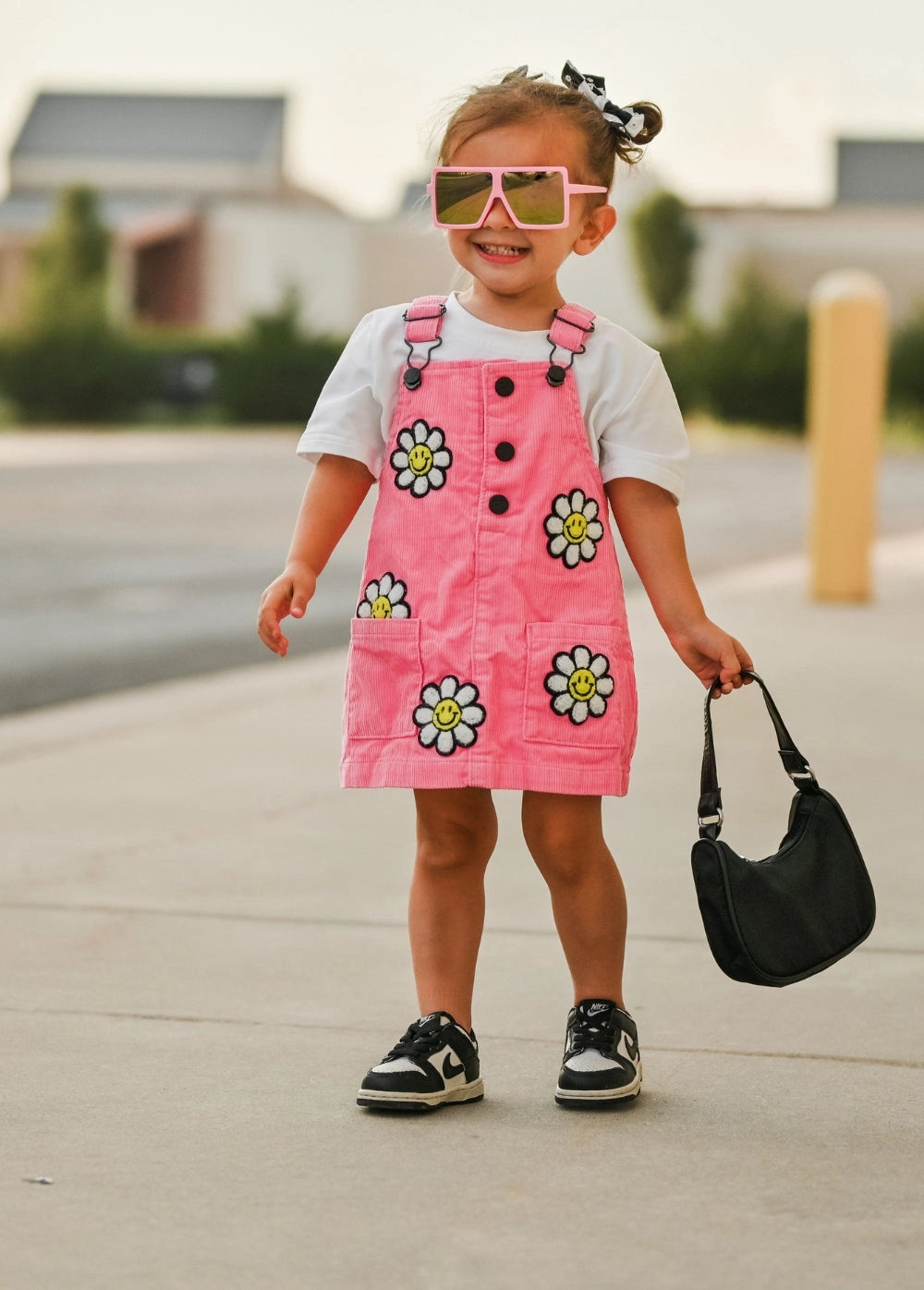 Happy Daze Overall Dress in Pink