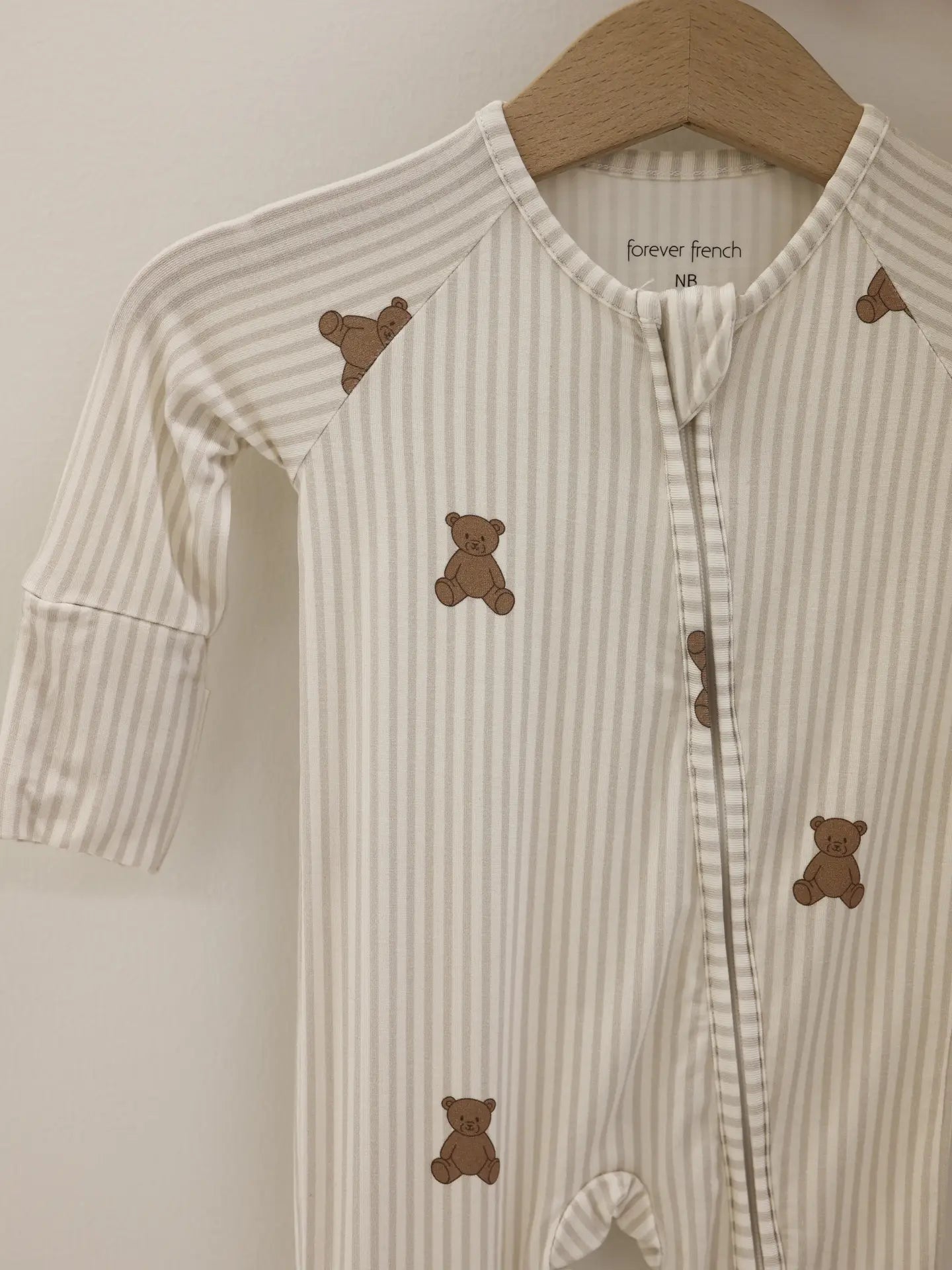 Teddy Bamboo Zip Pajamas