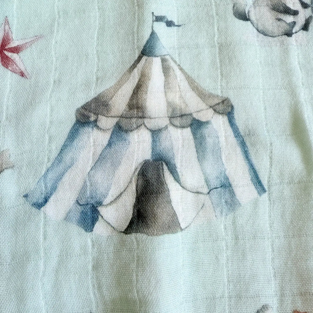 Circus Bamboo Organic Muslin Swaddle Blanket