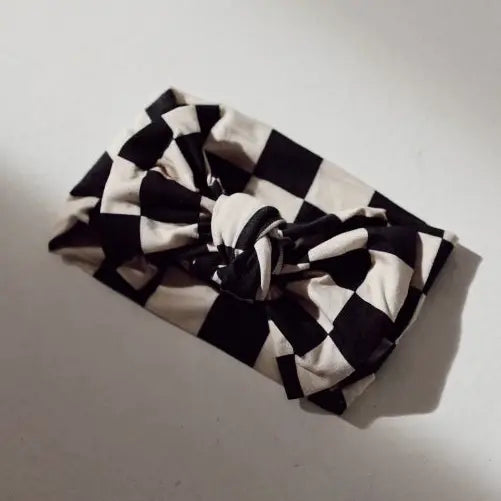 Black Checkered Head Wrap
