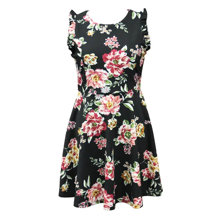 Moody Floral Skater Dress