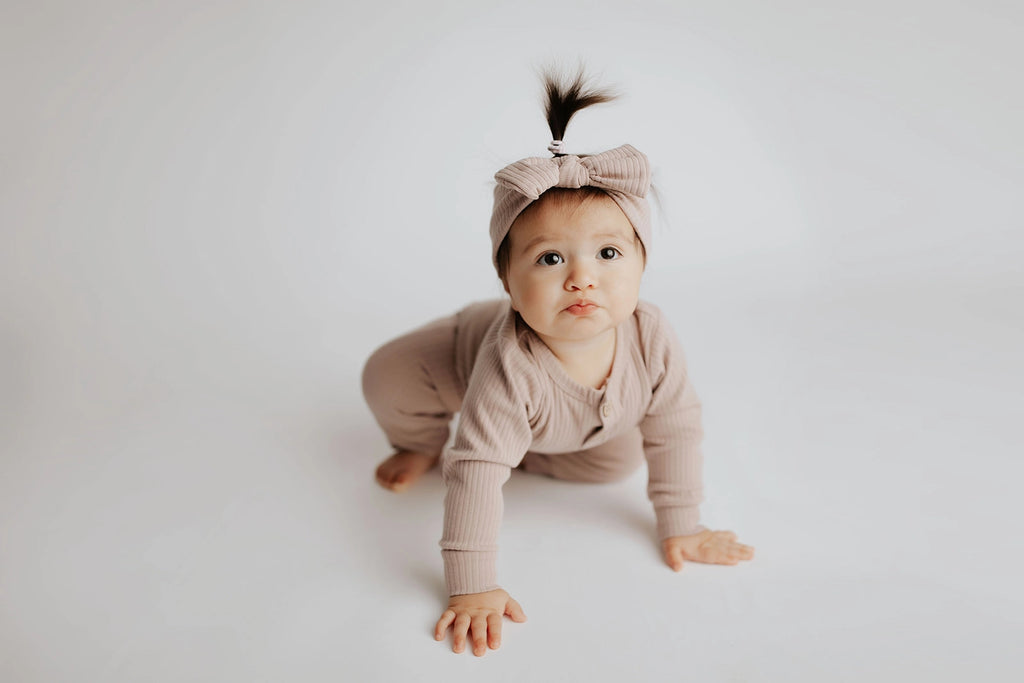 Dusty Mauve Ribbed Playsuit