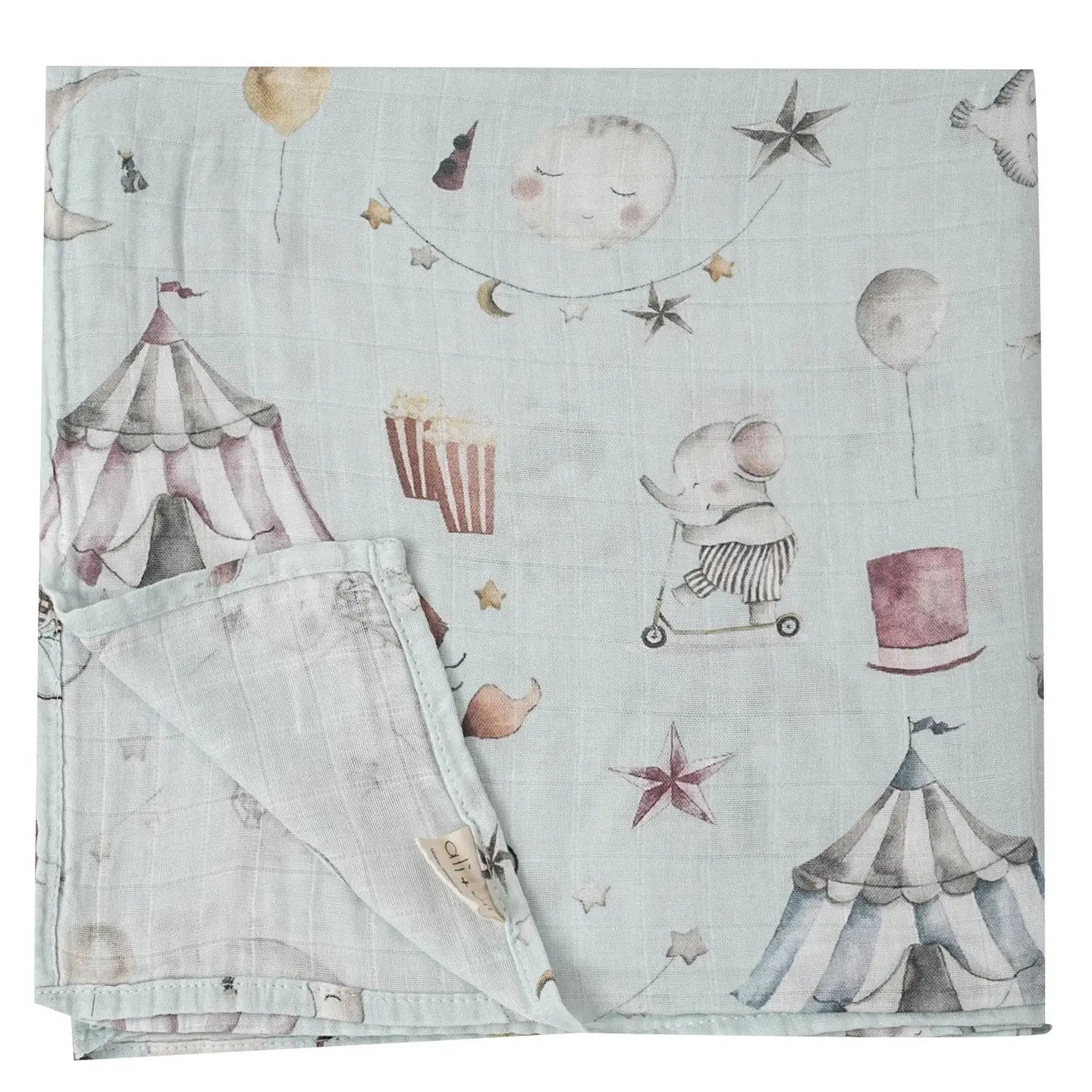 Circus Bamboo Organic Muslin Swaddle Blanket