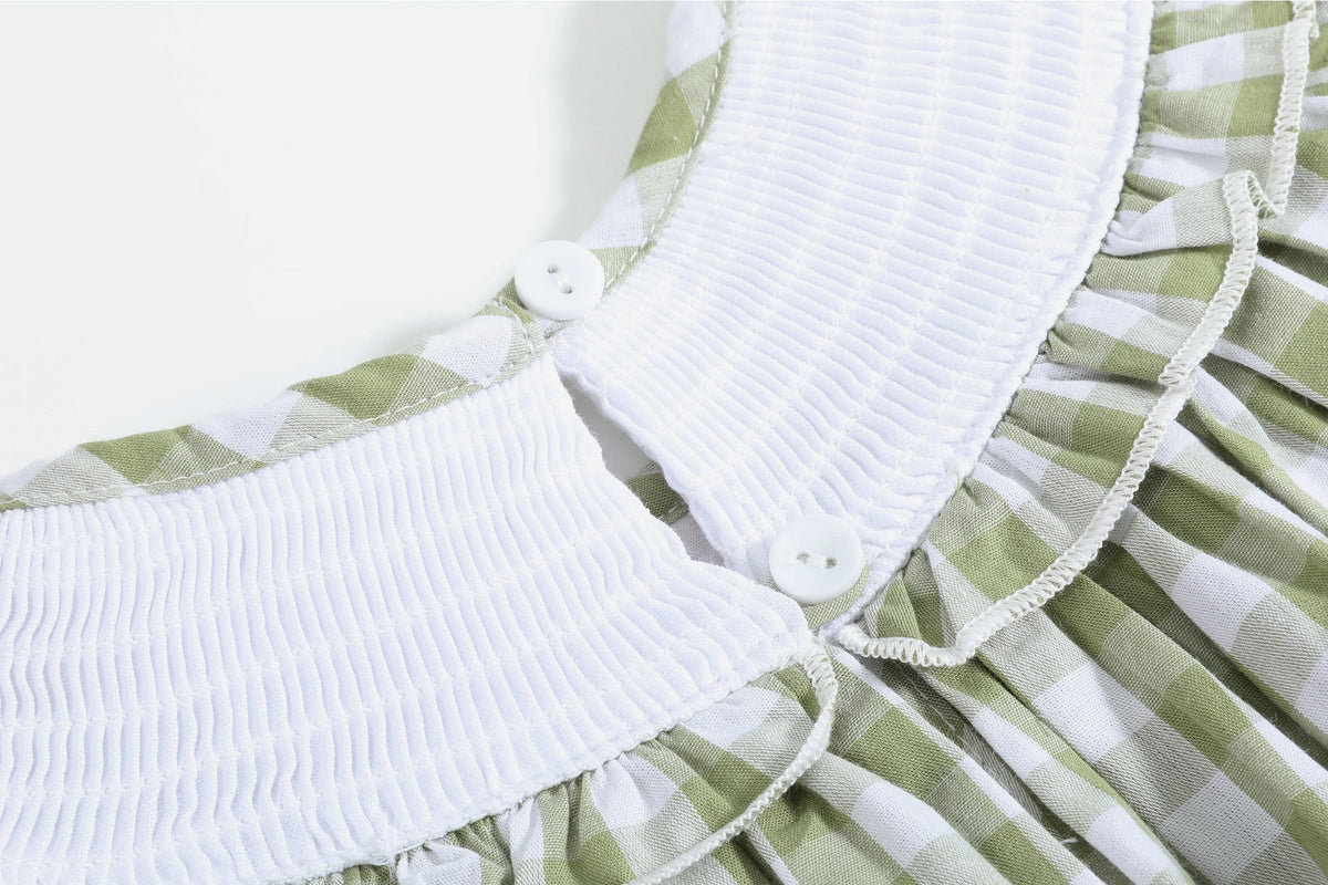 Sage Green Pumpkin Smocked Bishop Dress
