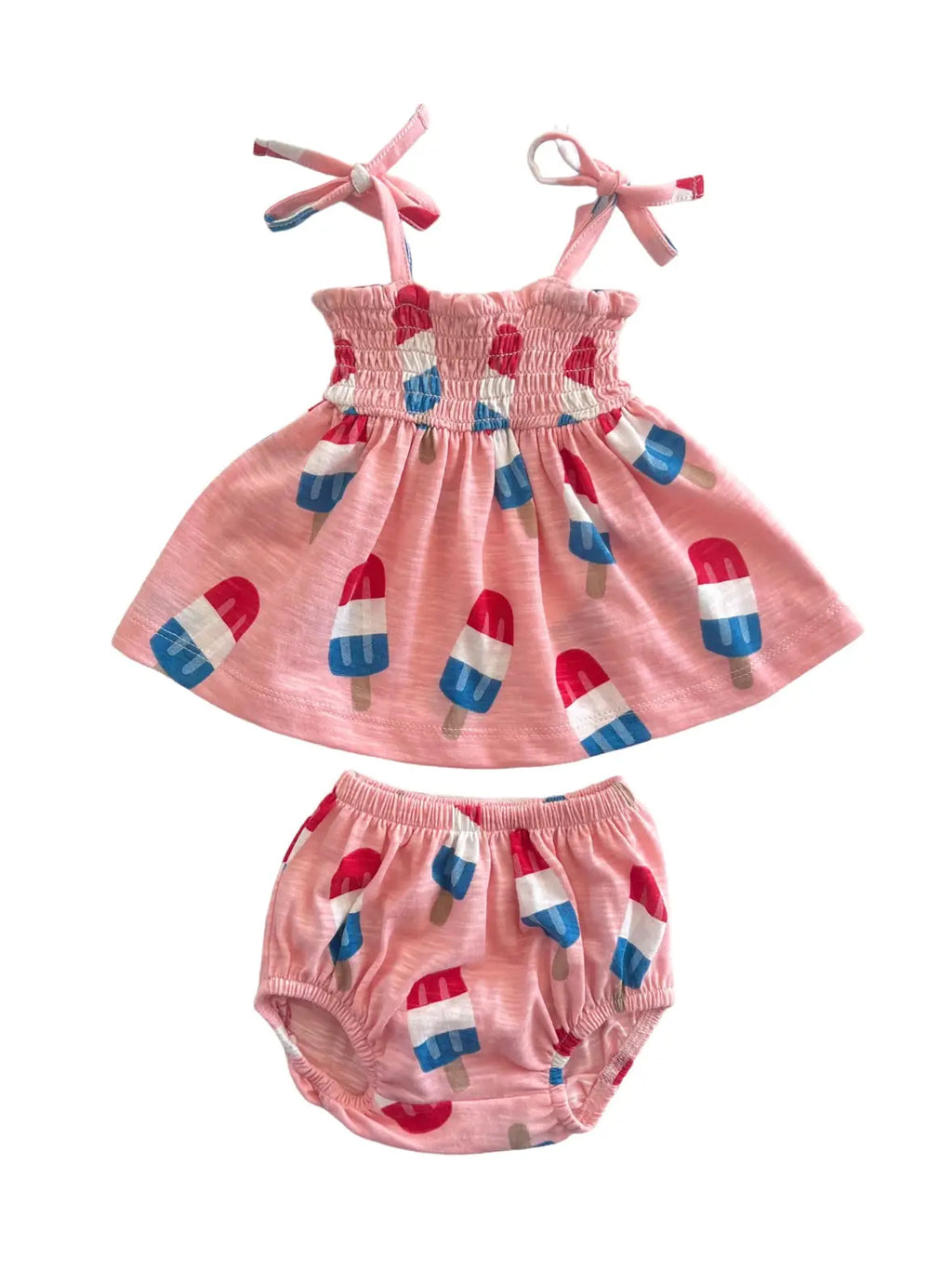 Red White And Cute Smocked Set