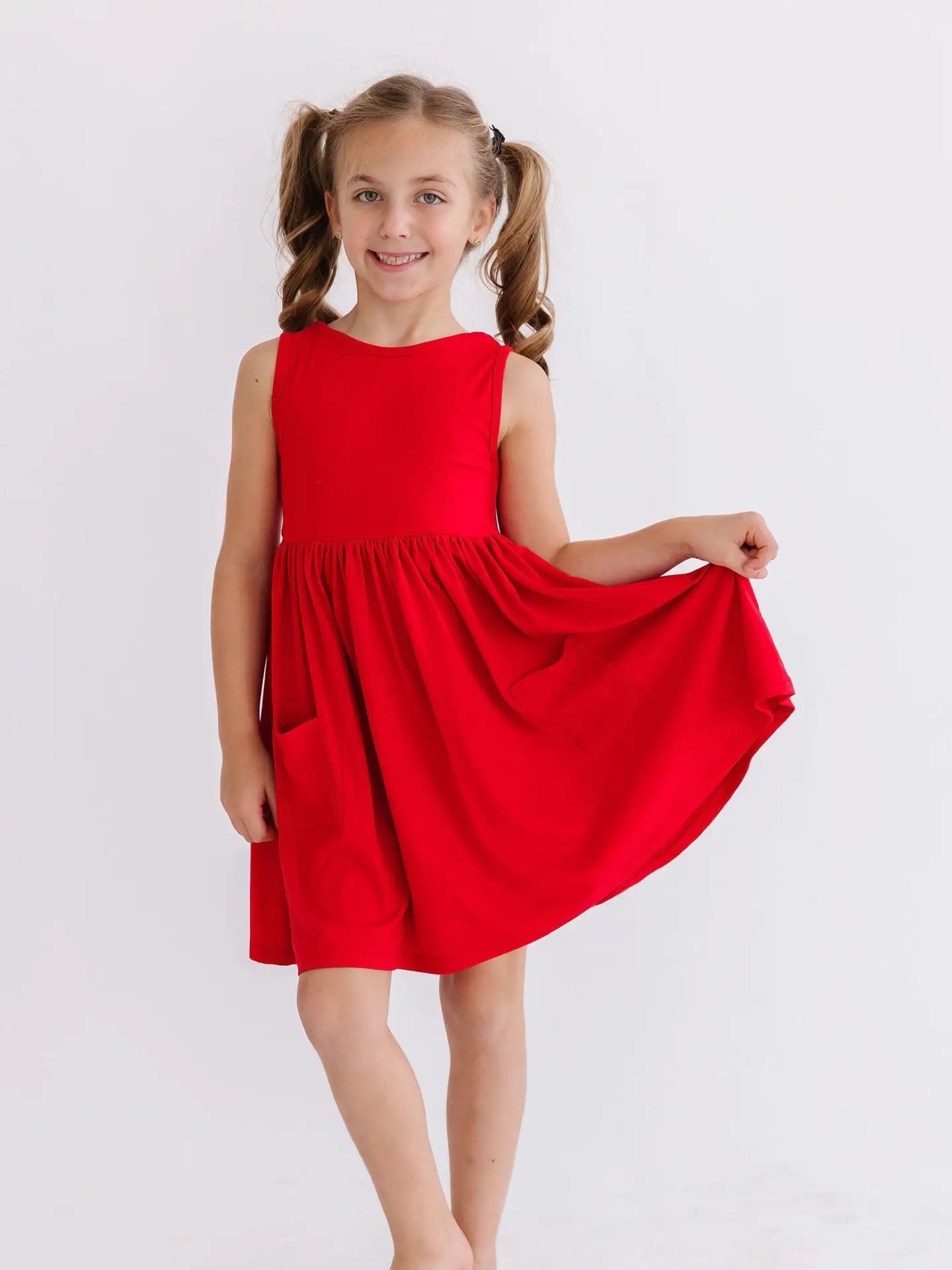 Firecracker Red Pocket Twirl Dress